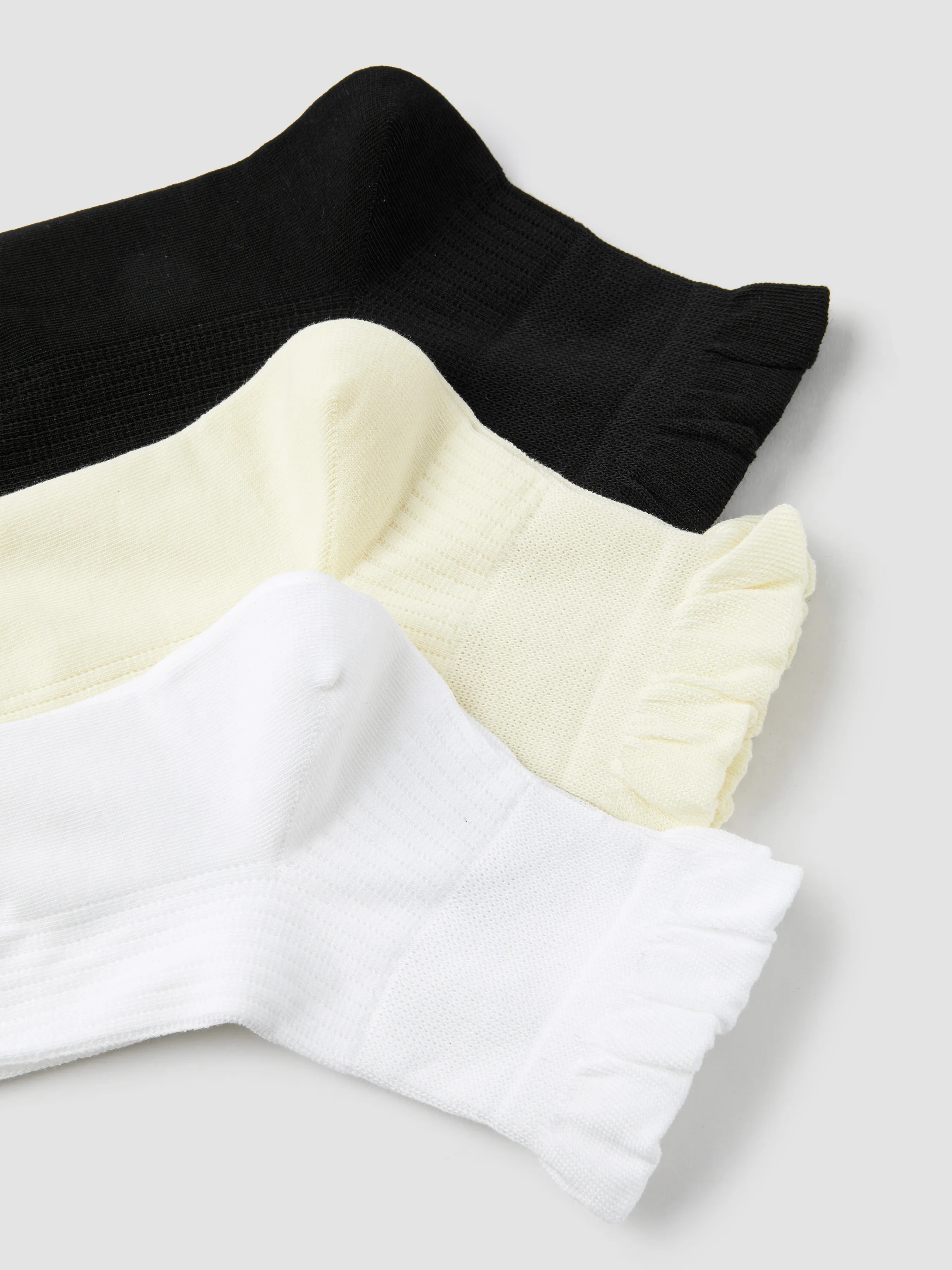  3 PARES DE CALCETINES DE TRIPULACIÓN CON VOLANTES