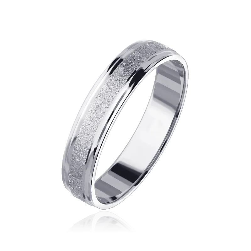 Alianza Nexo Oro blanco 18k hielo y pulida