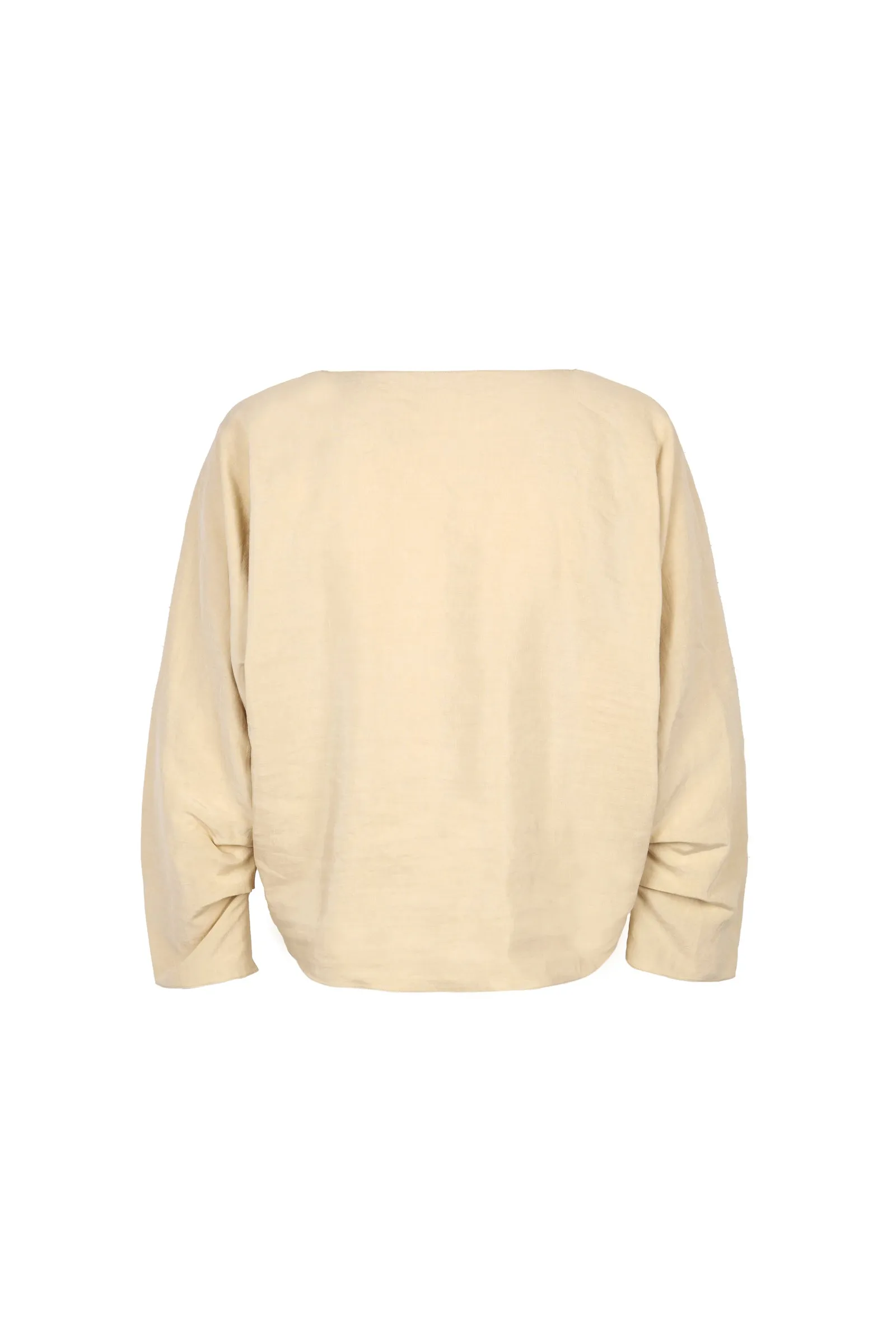 Amelia, loose top in beige linen and silk
