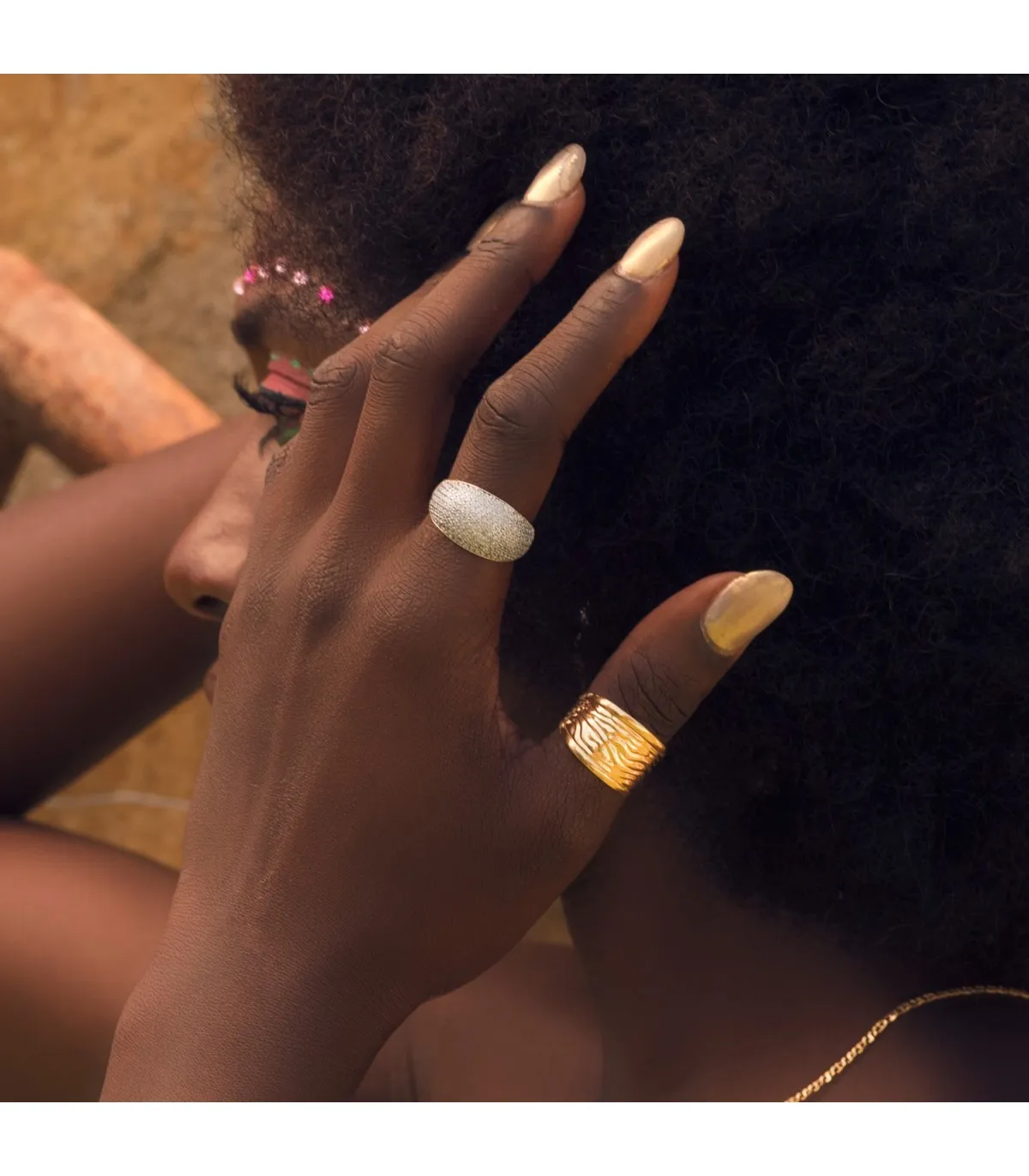 Anillo Ancho Mujer Oro 18K Ondas
