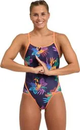 Arena Traje de baño de 1 pieza para mujer Arena Fall Leaves Booster Back Azul