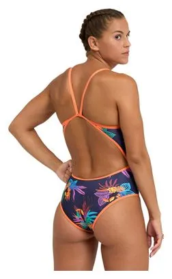 Arena Traje de baño de 1 pieza para mujer Arena Fall Leaves Booster Back Azul