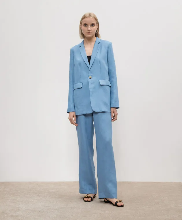 Asceno Azores blue linen jacket