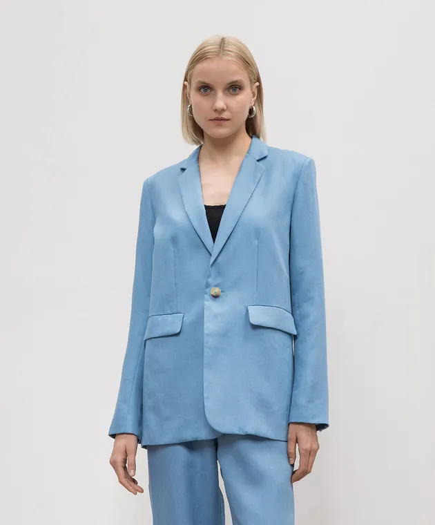 Asceno Azores blue linen jacket