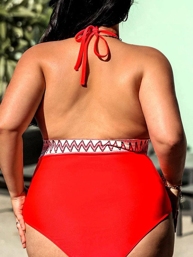 Baador plus size con cinturón estampado