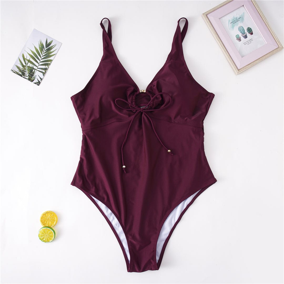 Baador plus size con lazada fruncida en escote