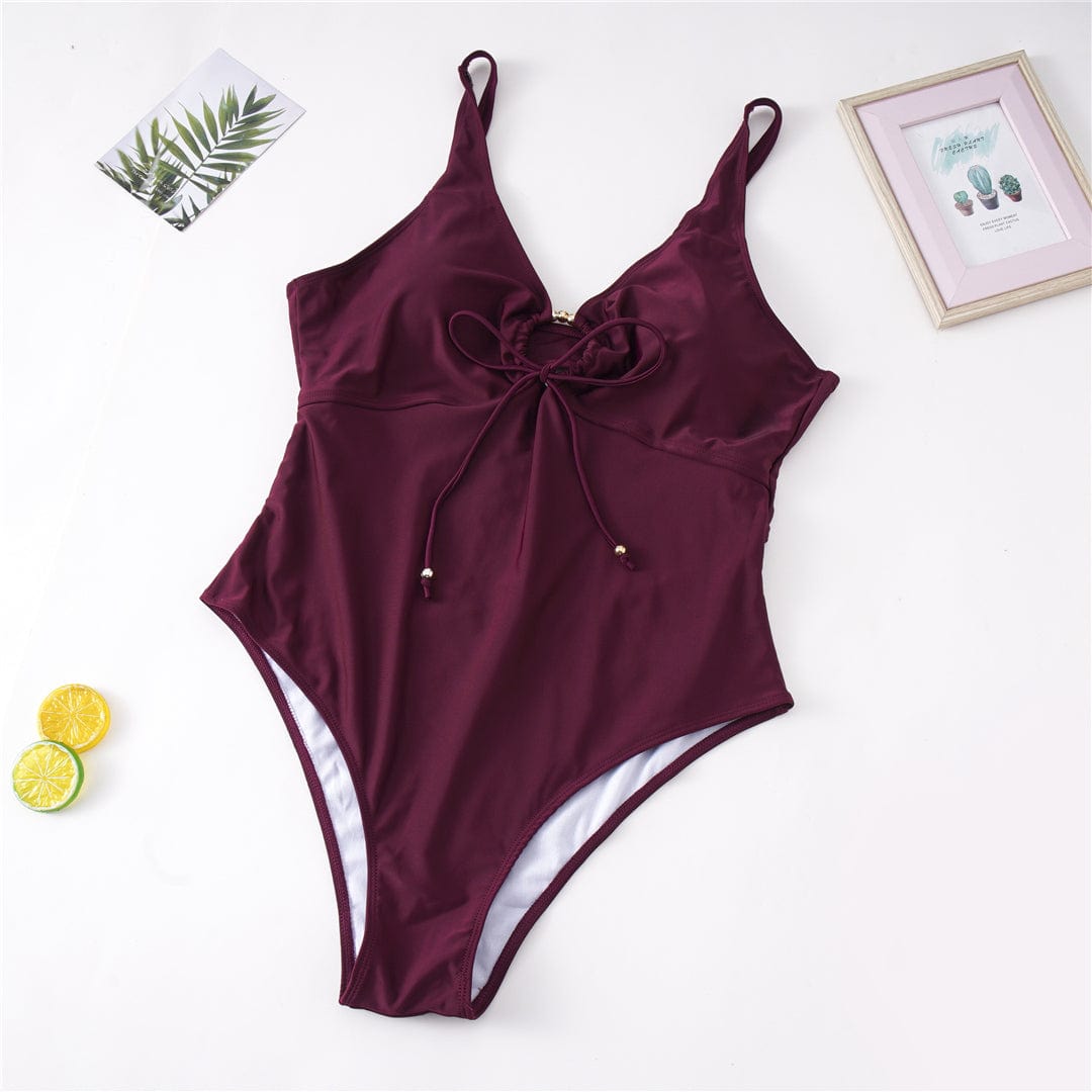 Baador plus size con lazada fruncida en escote