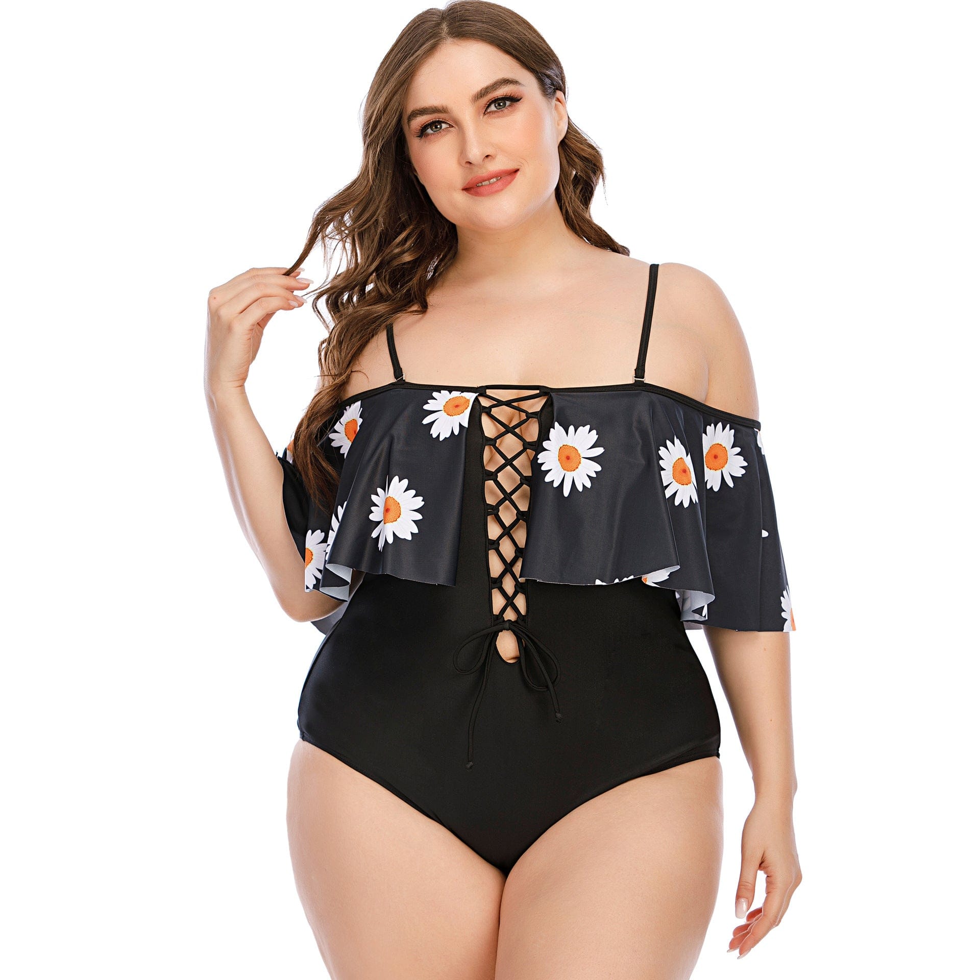Baador plus size con motivo de margaritas