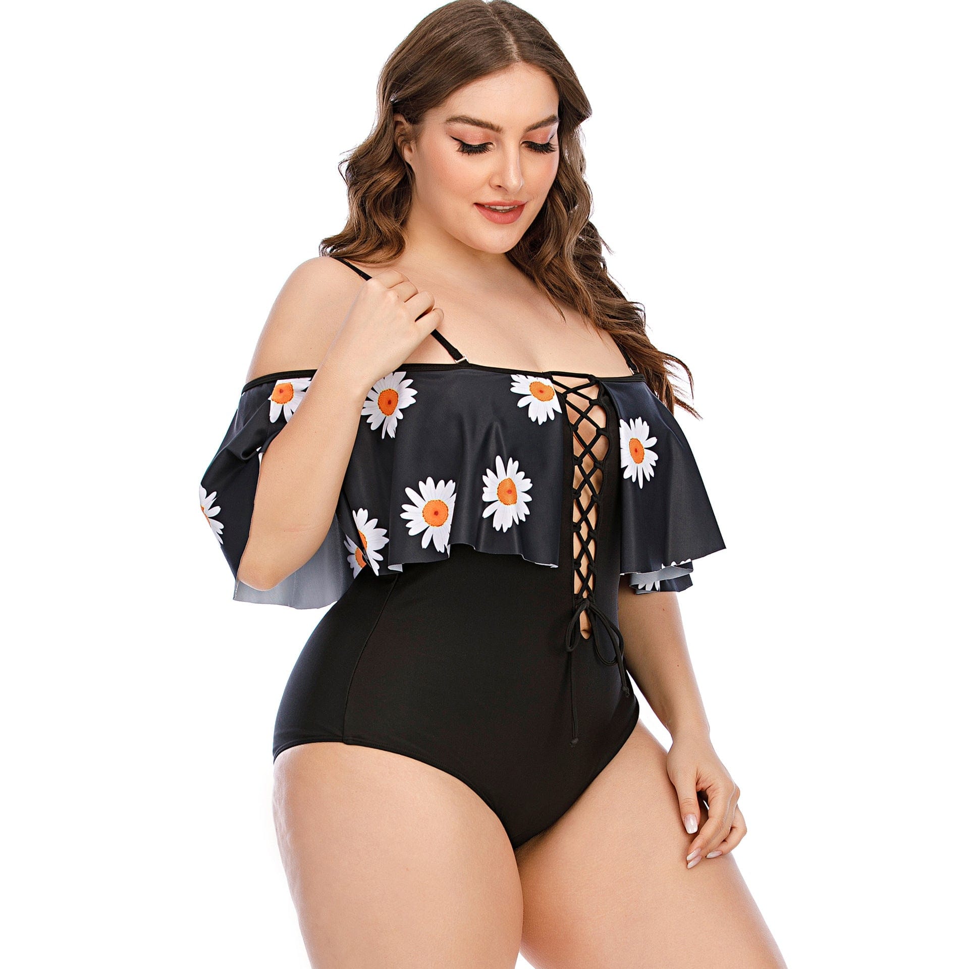 Baador plus size con motivo de margaritas