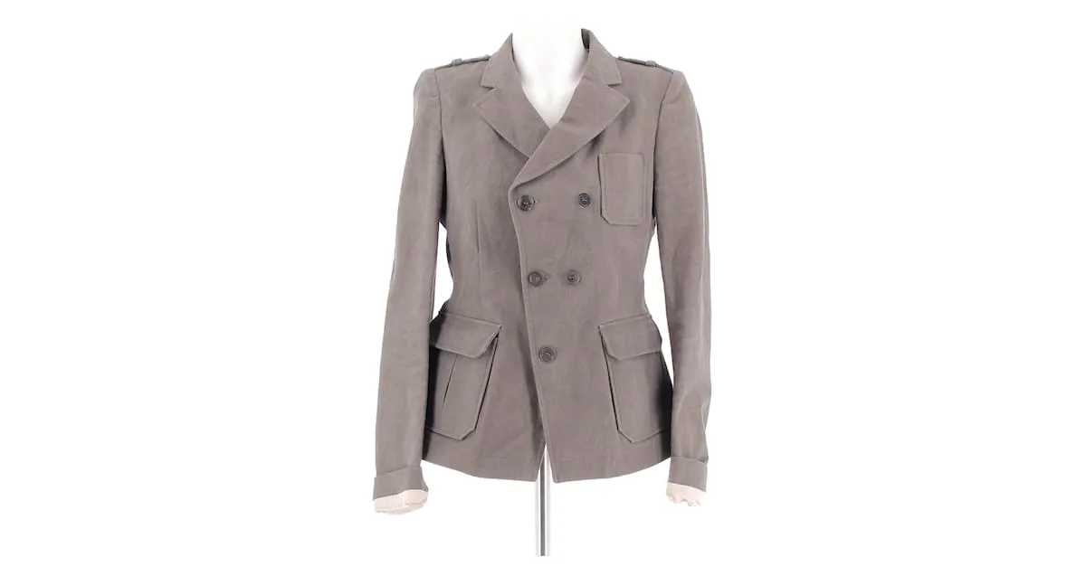 BALENCIAGA Chaquetas T.FR 40 Algodón Caqui 