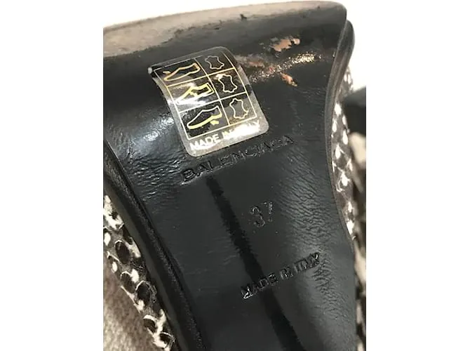 BALENCIAGA Sandalias T.UE 37 Pieles exóticas Negro 