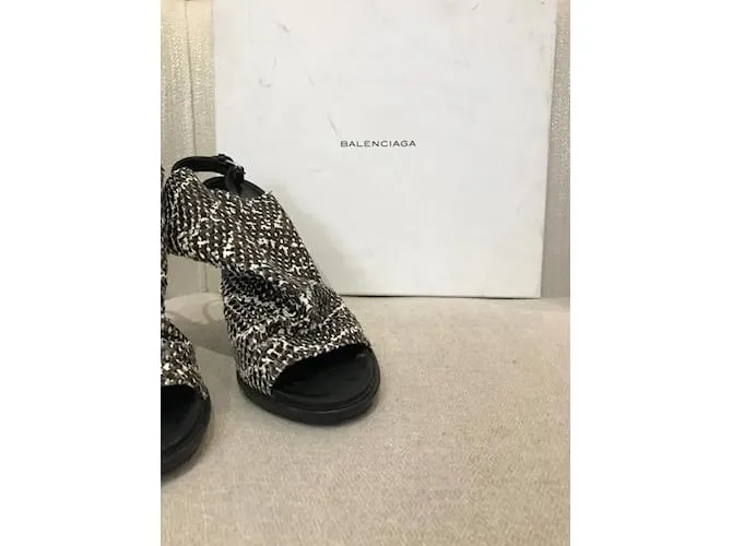 BALENCIAGA Sandalias T.UE 37 Pieles exóticas Negro 