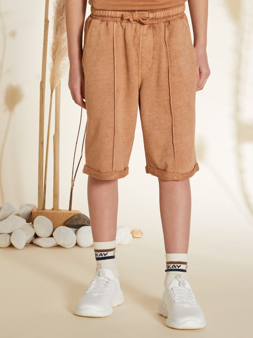 BERMUDAS DE CHáNDAL CON CINTURA ELáSTICA  MARRON