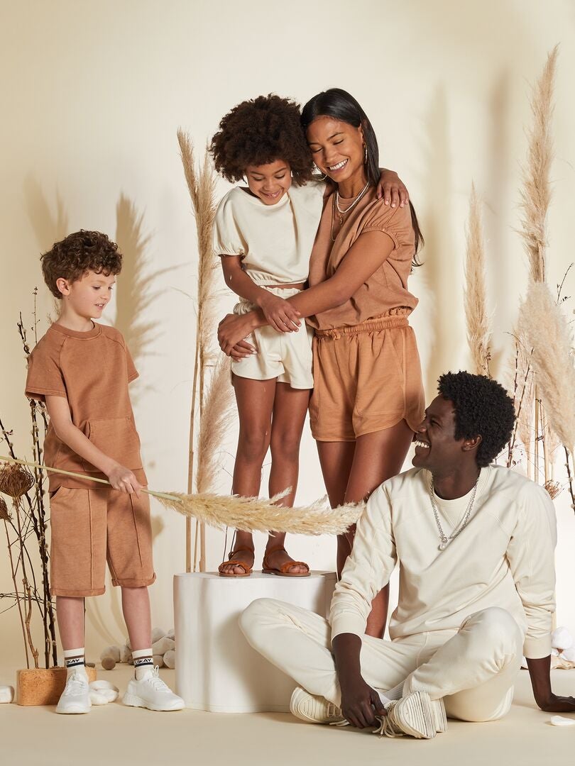 BERMUDAS DE CHáNDAL CON CINTURA ELáSTICA  MARRON