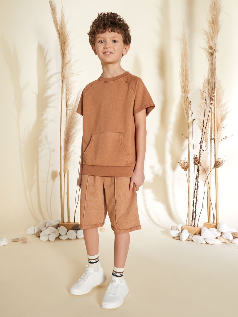 BERMUDAS DE CHáNDAL CON CINTURA ELáSTICA  MARRON