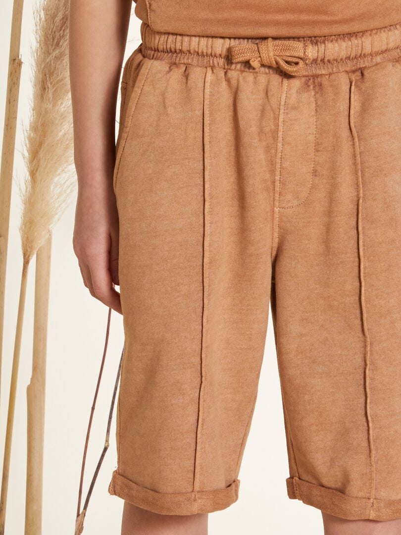 BERMUDAS DE CHáNDAL CON CINTURA ELáSTICA  MARRON