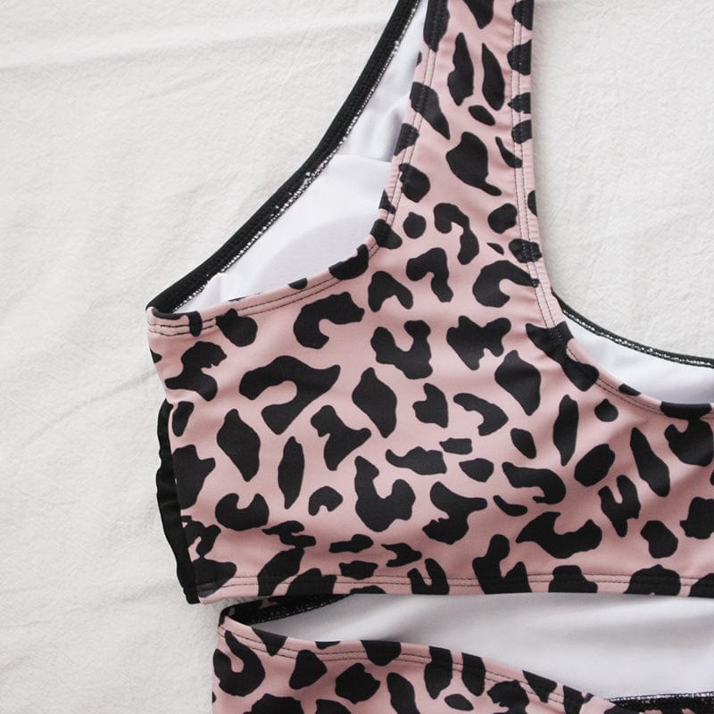 Biquini con estampado de leopardo plus size