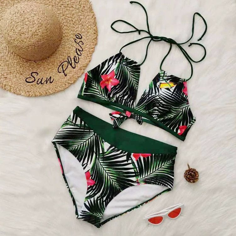 Biquini plus size con motivo tropical