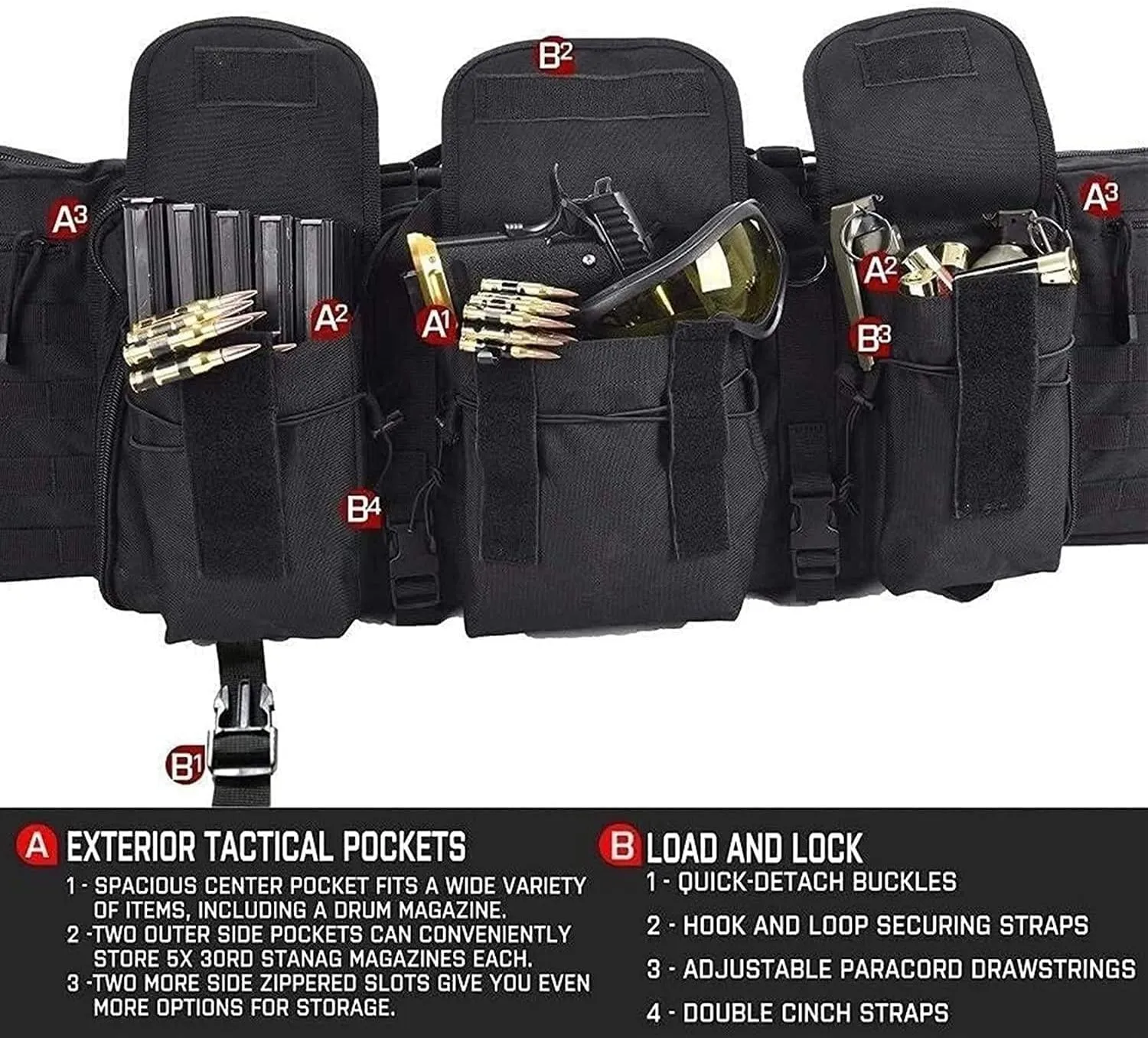 BomDog Estuche para Rifle Bolsa Táctica Paraa  Mochila para Rifle Estuche para Rifle  Estuche Doble para Rifle/Green