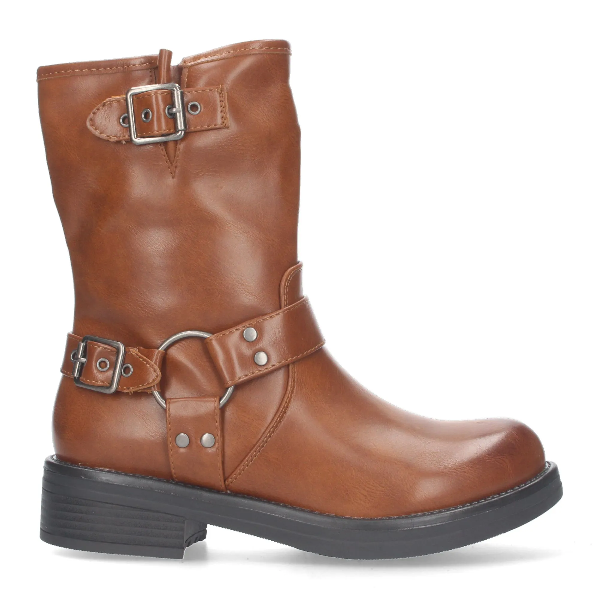 BOTAS ESTILO MOTERO BIKER PARA MUJER COLOR CAMEL YY79