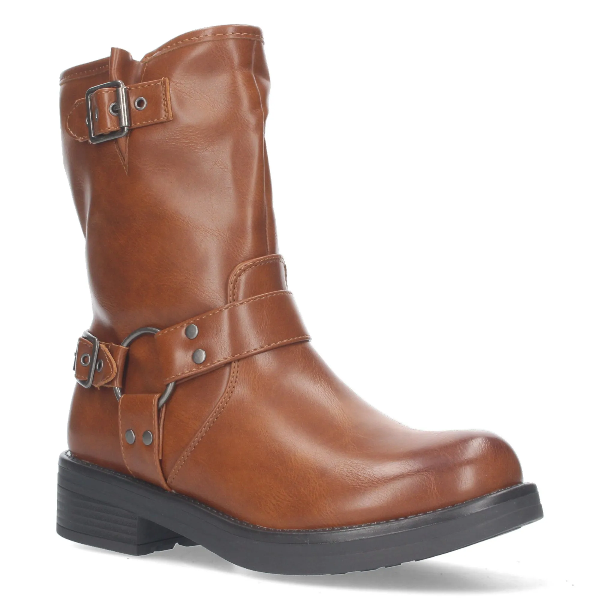 BOTAS ESTILO MOTERO BIKER PARA MUJER COLOR CAMEL YY79
