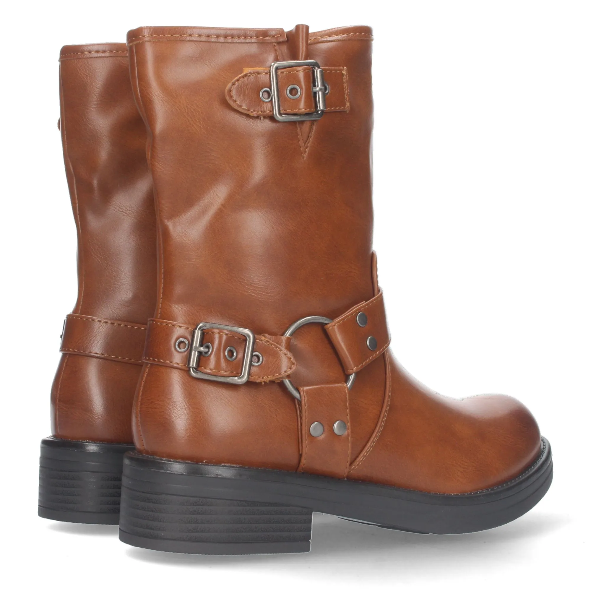 BOTAS ESTILO MOTERO BIKER PARA MUJER COLOR CAMEL YY79