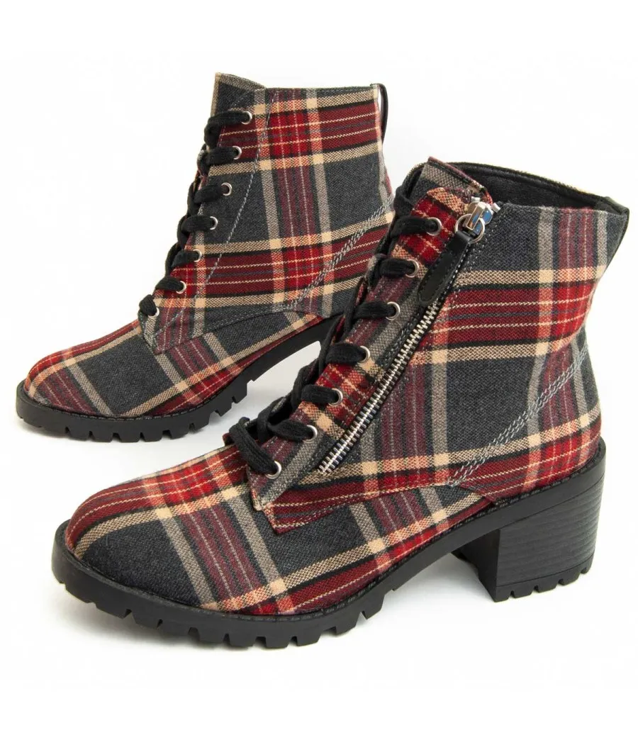 Botín Tacón Para Mujer.  Montevita  Bottivita12  93917 Rojo