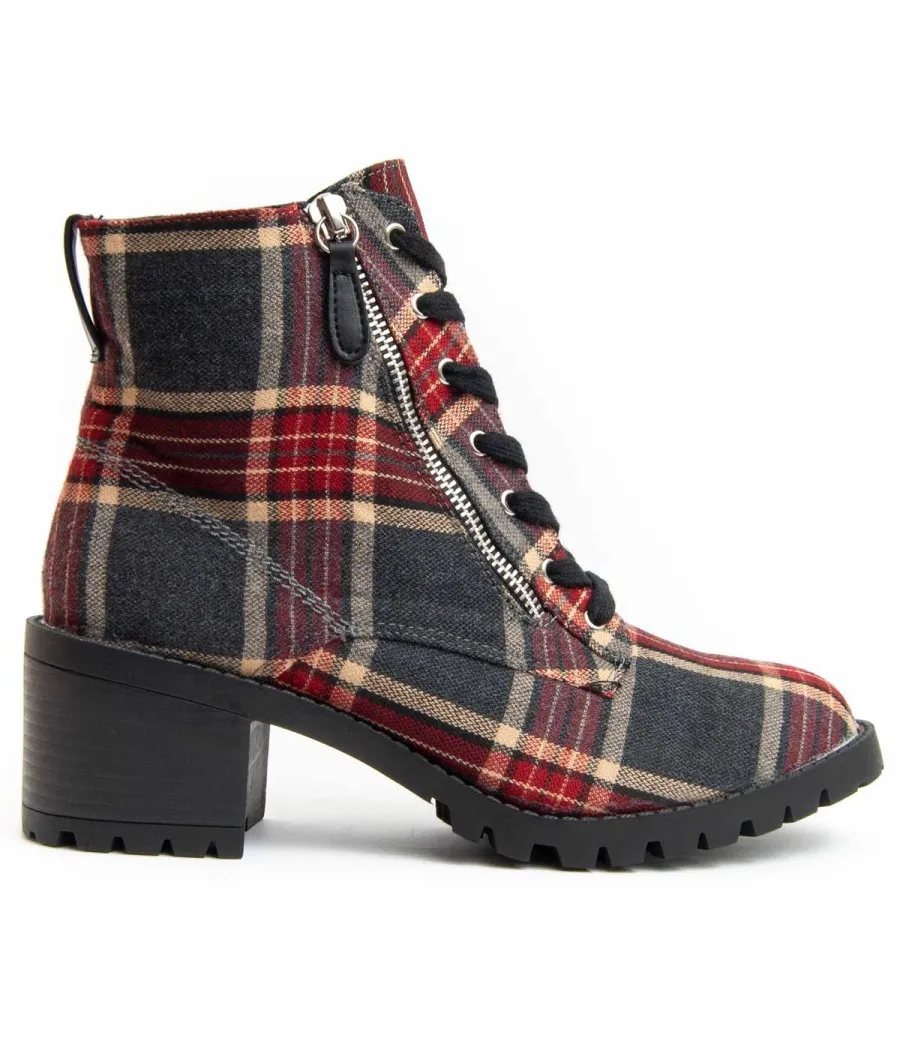 Botín Tacón Para Mujer.  Montevita  Bottivita12  93917 Rojo