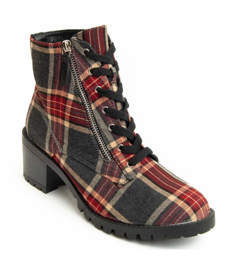 Botín Tacón Para Mujer.  Montevita  Bottivita12  93917 Rojo