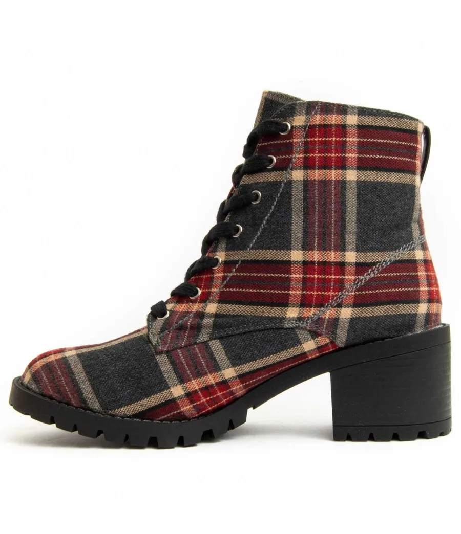 Botín Tacón Para Mujer.  Montevita  Bottivita12  93917 Rojo