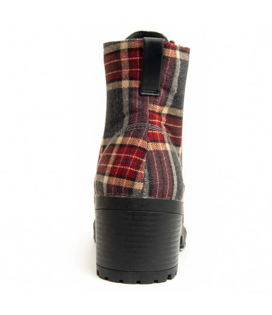 Botín Tacón Para Mujer.  Montevita  Bottivita12  93917 Rojo