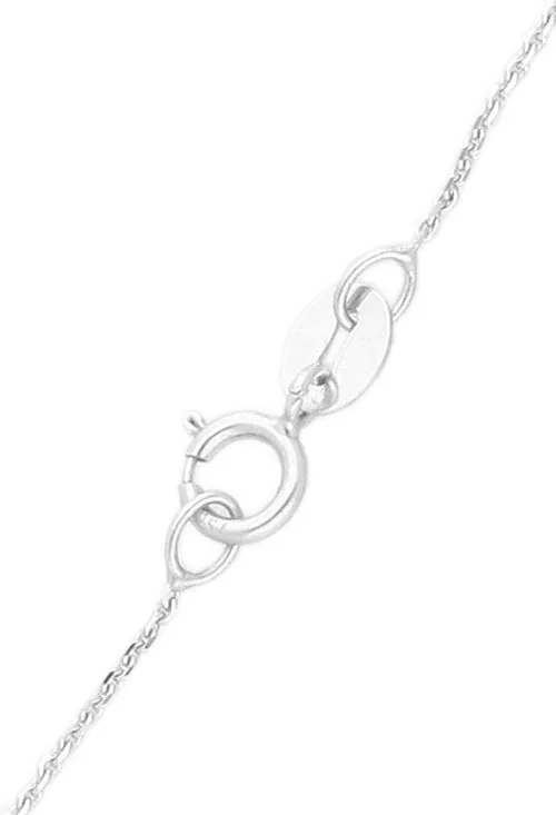 Cadena oro blanco 18K eslabones forzados diamantados