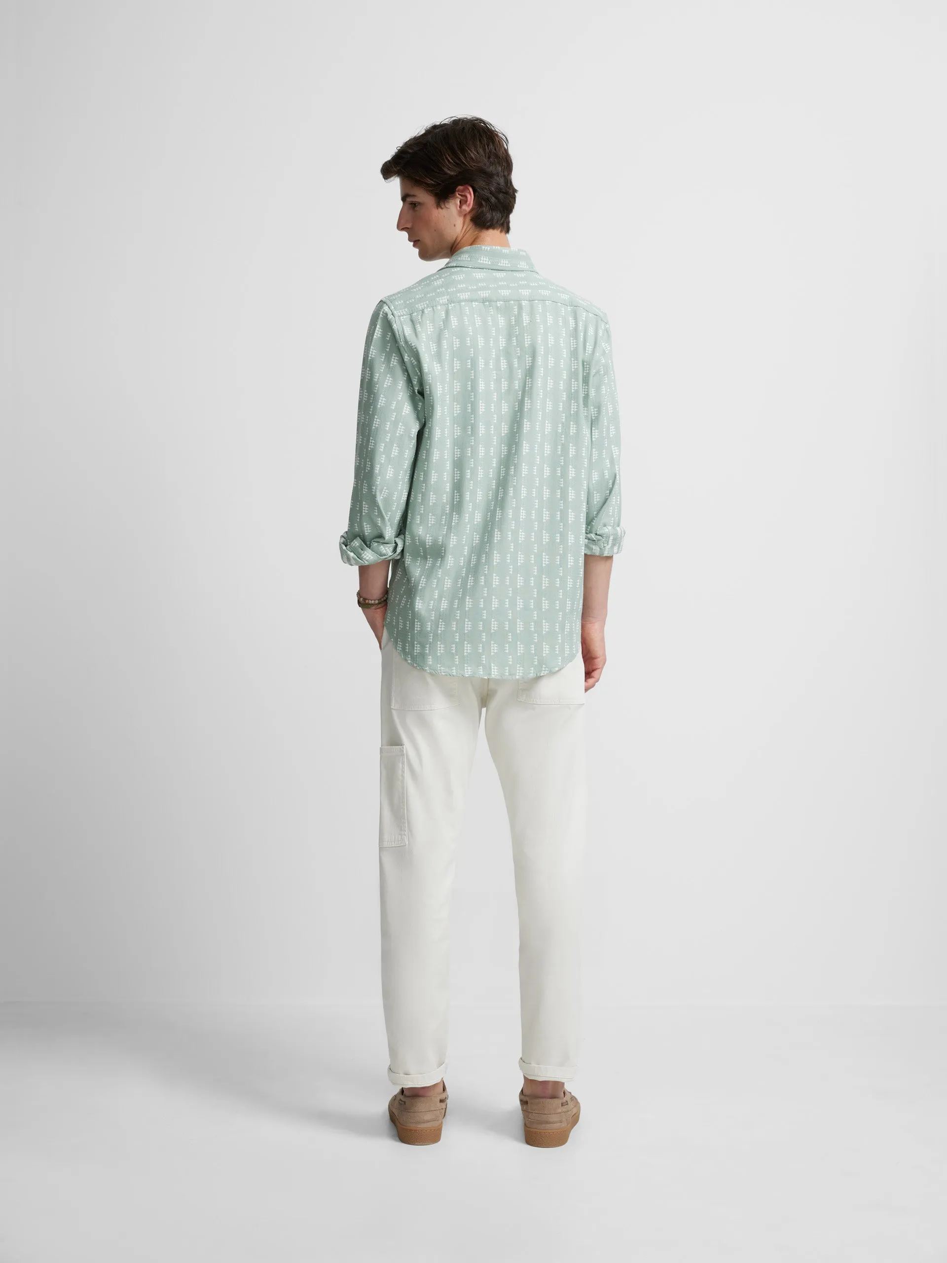 Camisa sport bordados etnicos verde