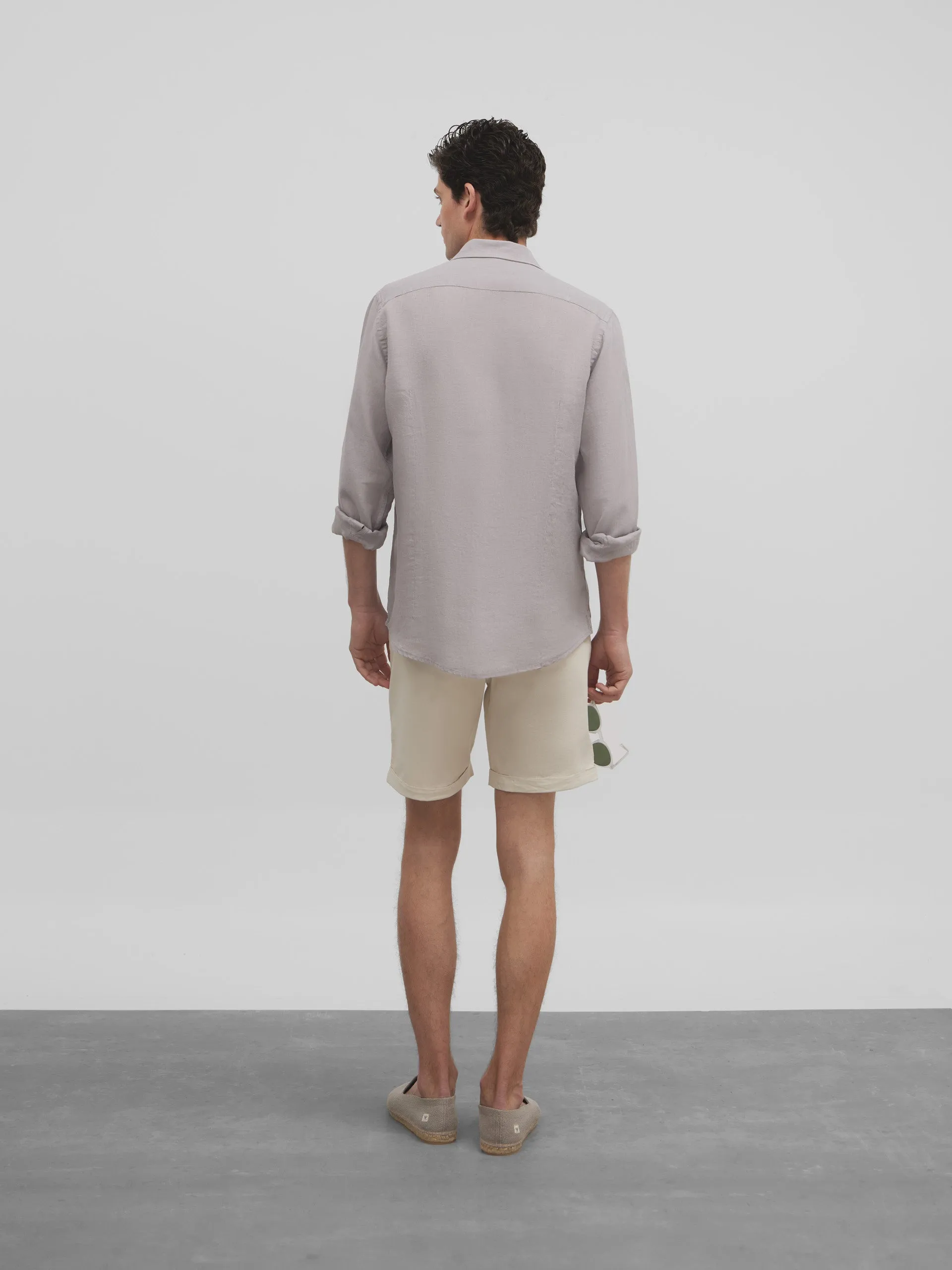 Camisa sport linen gris