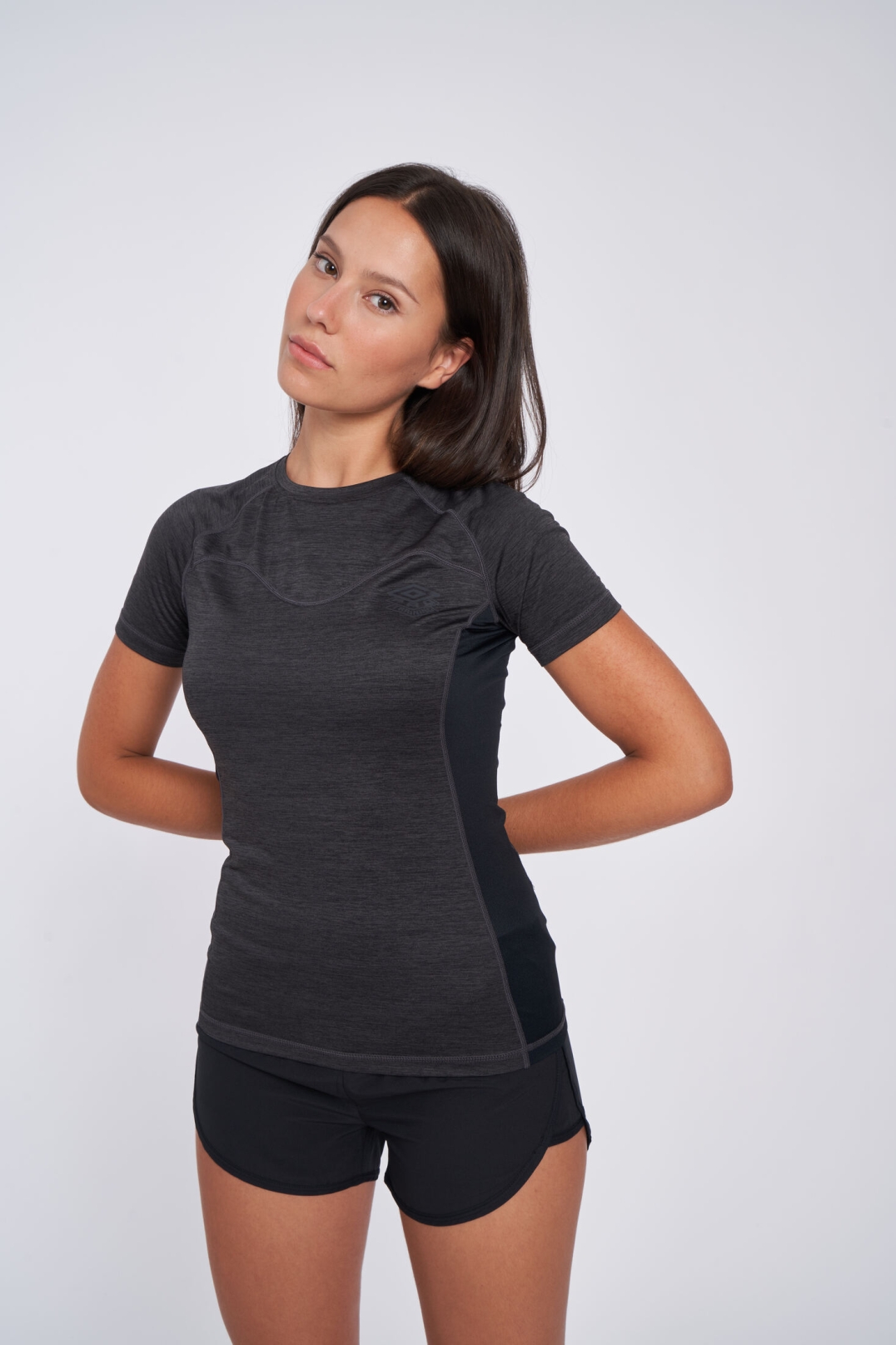 CAMISETA UMBRO PRO TRAINING MARL POLY TEE BLACK/GREY  WOMENS
