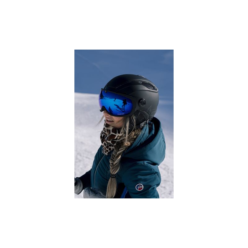 CASCO DE ESQUí BOLLé VLINE CARBON (NEGRO MATE  AZUL FANTASMA  FOTOCRóMICO)