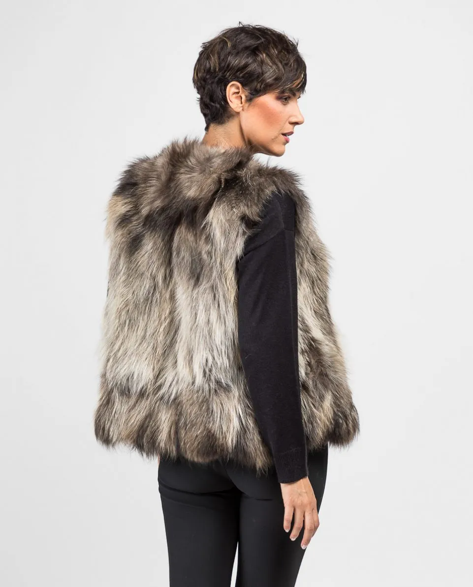 Chaleco de pelo de mujer de mapache finlandés