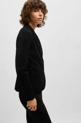 Chaqueta extra slim fit de tejido elástico