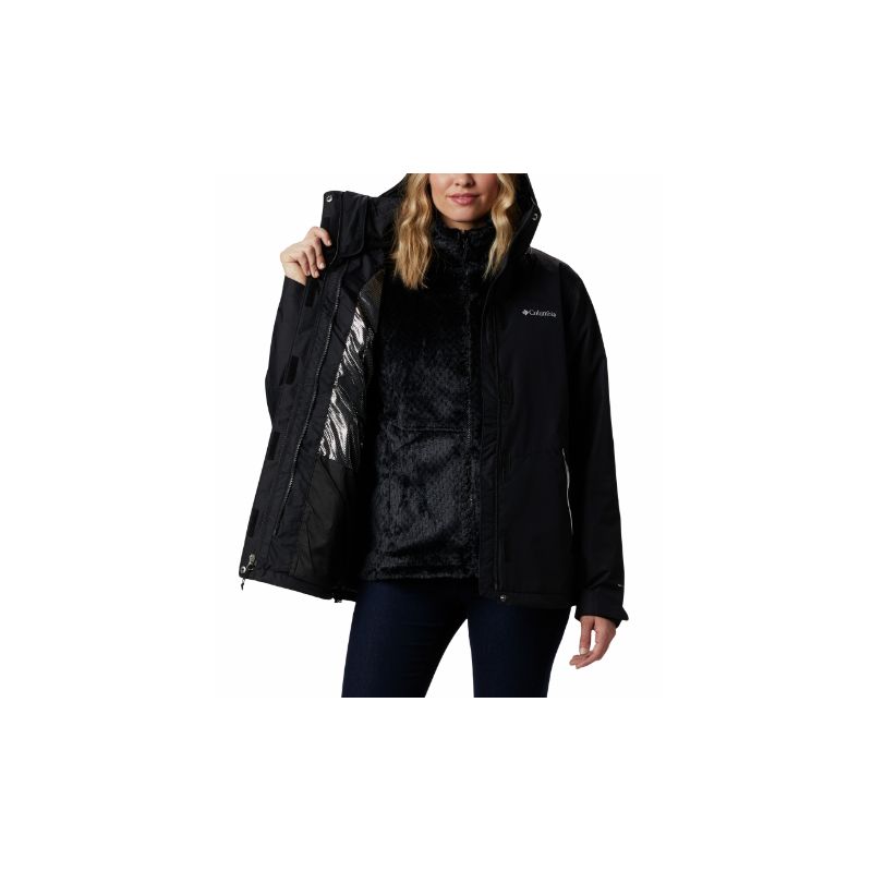 Chaqueta impermeable 3 en 1 para mujer Columbia Bugaboo II (Negro)