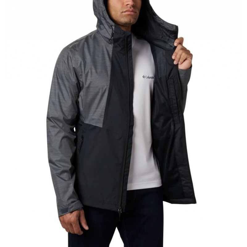 Chaqueta impermeable Columbia Inner Limits II (negro, brezo grafito) Hombre