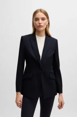 Chaqueta slim fit en paño elástico de secado rápido