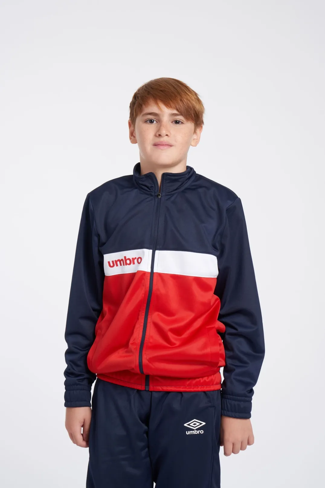 CHAQUETA UMBRO FW SPORTSWEAR TRACK TOP  JNR DARK NAVY / VERMILLION / BRILLIANT WHITE