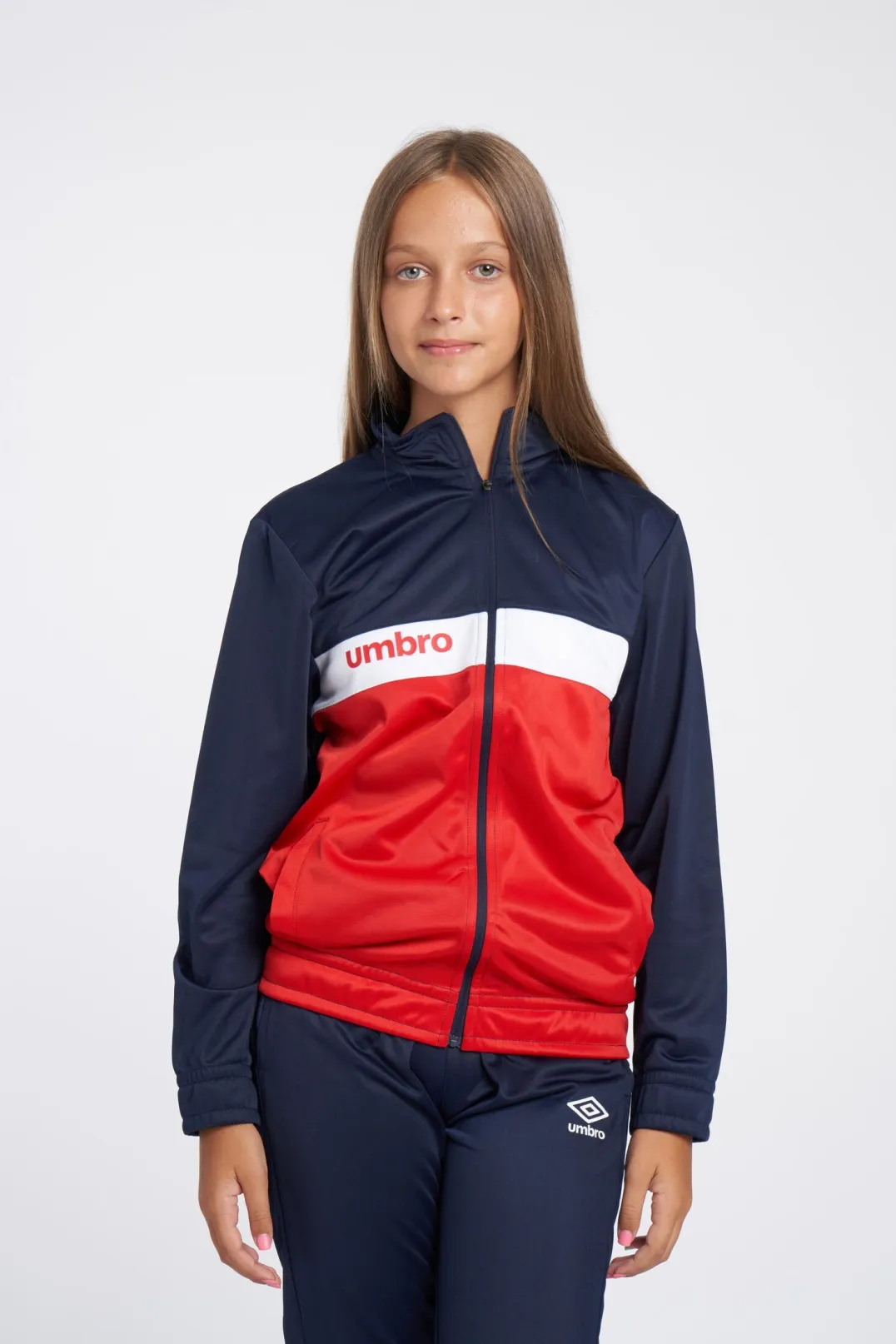 CHAQUETA UMBRO FW SPORTSWEAR TRACK TOP  JNR DARK NAVY / VERMILLION / BRILLIANT WHITE