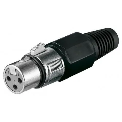 Conector XLR 3 Pines Hembra  Negro