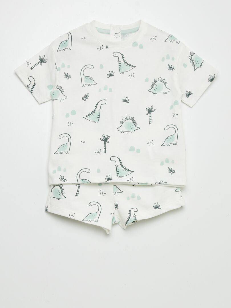 CONJUNTO DE CAMISETA + SHORT DE CHáNDAL  2 PIEZAS  BLANCO