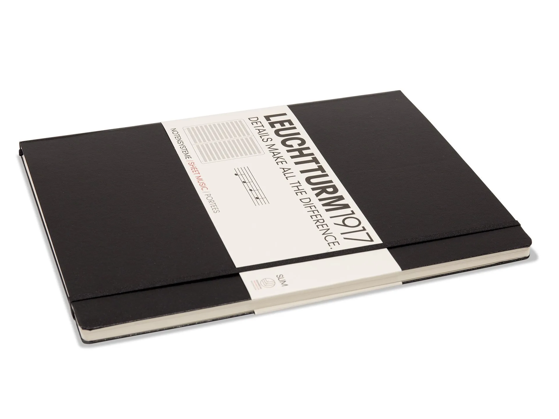 Cuaderno del faro con líneas de música, tapa dura