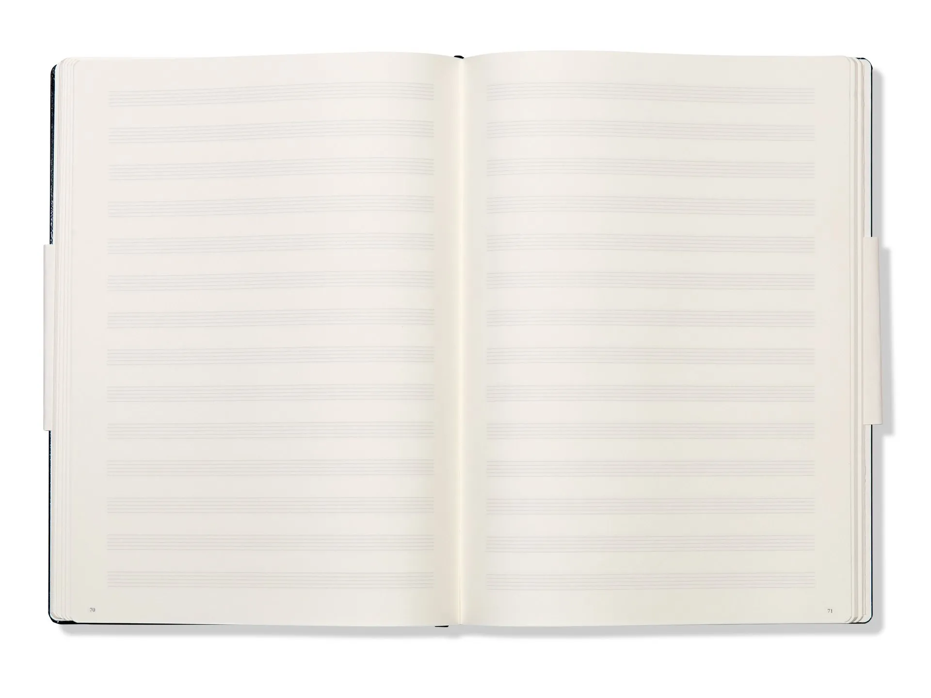 Cuaderno del faro con líneas de música, tapa dura