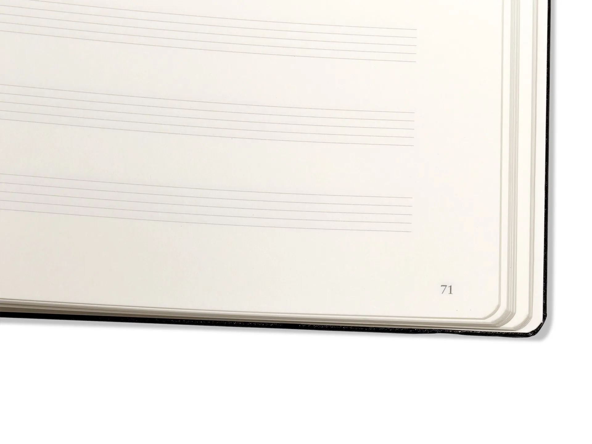 Cuaderno del faro con líneas de música, tapa dura