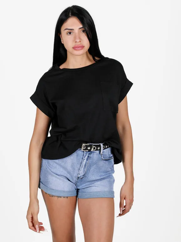 Daystar Camiseta mujer oversize con bolsillo