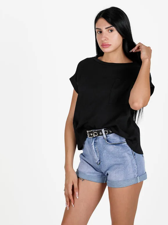 Daystar Camiseta mujer oversize con bolsillo